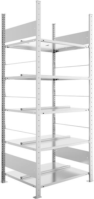 META COMPACT Büro-Steckregal doppelseitig, Grundregal verzinkt Produktbild img1 L