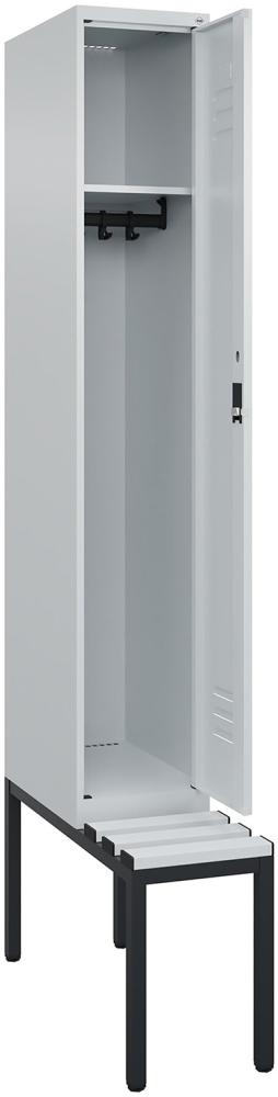 Garderobenschrank Classic PLUS mit untergebauter Sitzbank, Kunststoffleisten Produktbild img1 L