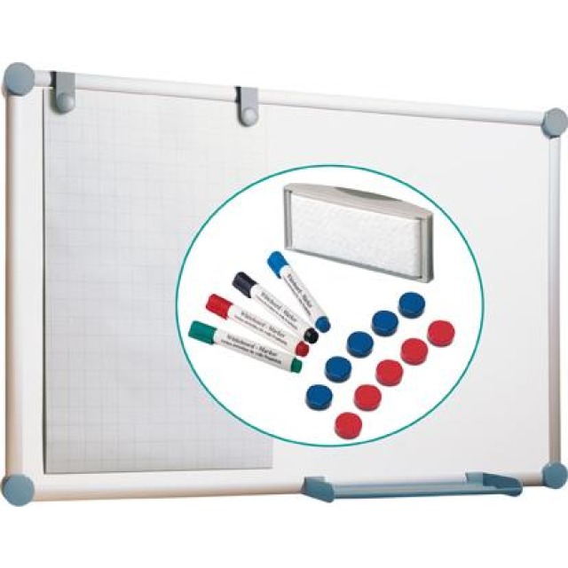 Whiteboard Komplett-Set H 900 x B 1200 mm Produktbild img1 L