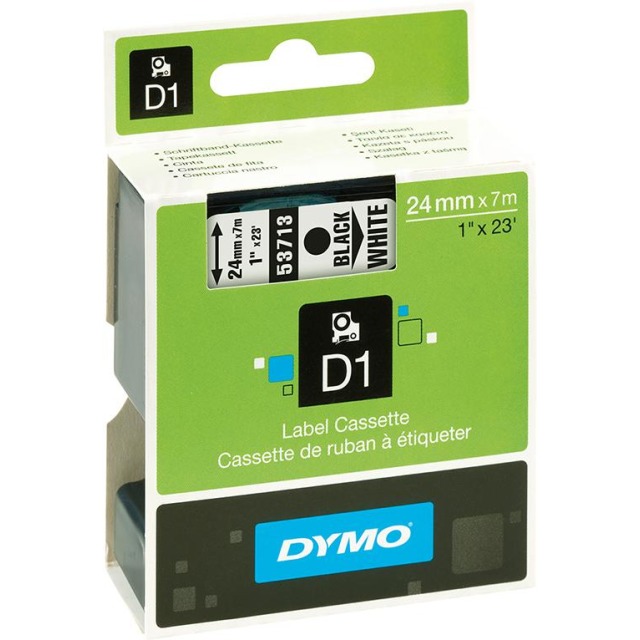 Schriftband D1 53713 schwarz/weiß 24mmx7m DYMO Produktbild img1 L