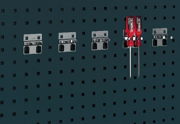 Doppelte Werkzeugklemme für perfo Loch- und Schlitzplattensysteme Produktbild img2 L