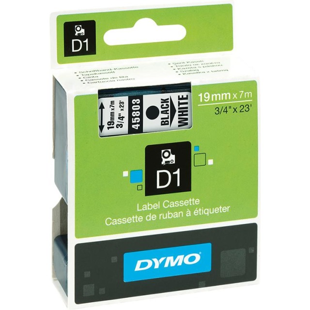 Schriftband D1 45803 schwarz/weiß 19mmx7m DYMO Produktbild img1 L