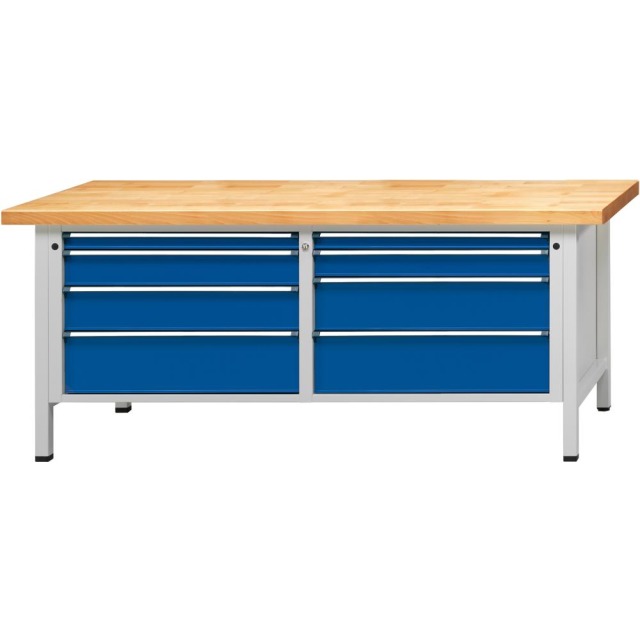 Kastenwerkbank Serie VX, Modell 141 VX, lichtgrau/enzianblau Produktbild img1 L