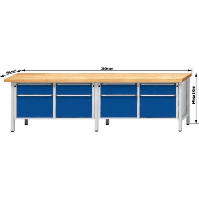 Kastenwerkbank Serie V, Breite 2800 mm Produktbild img1 L