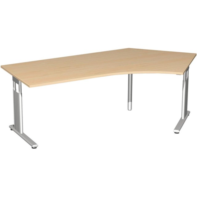 Schreibtisch Flex, C-Fuß, HxBxT: 680–820x2166x800/1130 mm (rechts), 135° Produktbild img1 L