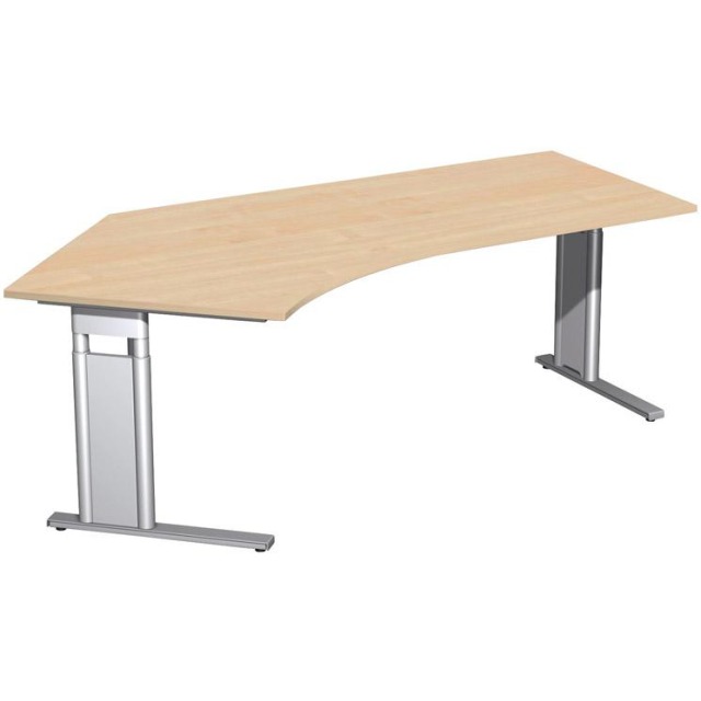 Schreibtisch C-Fuß "Pro", 680–820x2166x800/1130 mm (135° links) Produktbild img1 L