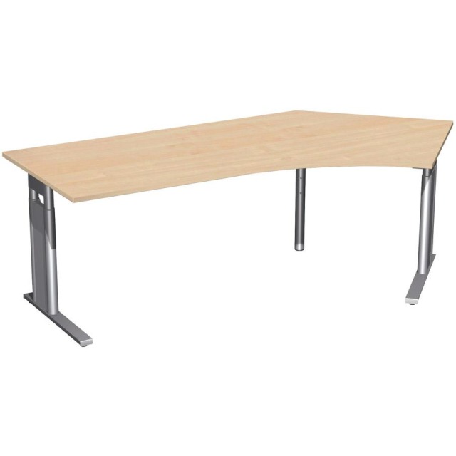 Schreibtisch C-Fuß "Pro", 680–820x2166x800/1130 mm (135° rechts) Produktbild img1 L