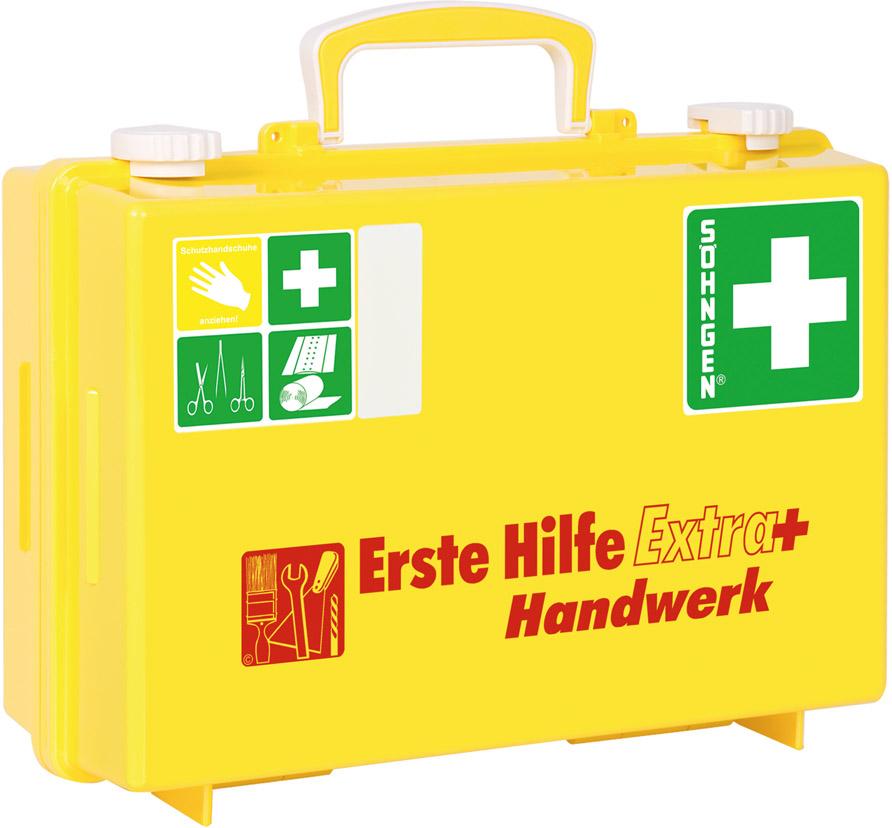 Erste-Hilfe-Koffer Extra+Handwerk, DIN 13157, gelb Produktbild img2 L