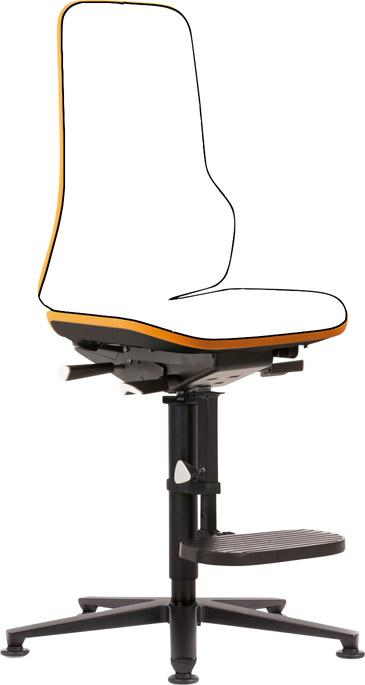 Bimos Arbeitsstuhl Neon orange,ohne Polster Sitzhöhe 590-870 mm m. Gleiter/Aufstiegshilfe Produktbild img1 L