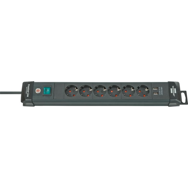 Steckdosenleiste 6-fach H05VV-F3G1,5 3m Premium-Line USB Brennenstuhl Produktbild img1 L