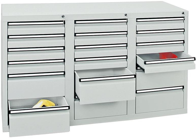 Schubladenschrank, 900x1500x500 mm, Schubladen 12x 100/6x 200 mm Produktbild img2 L