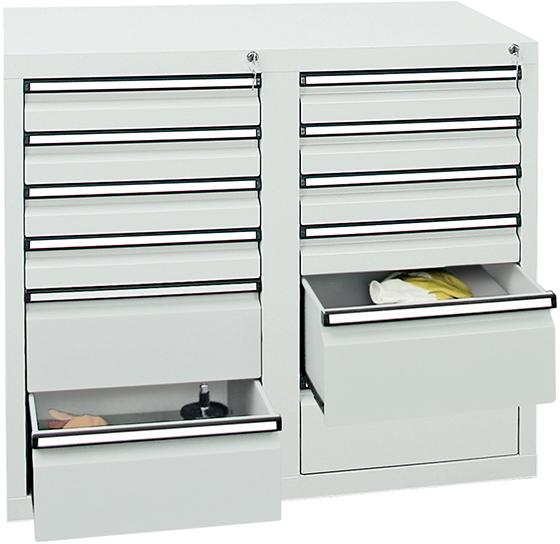 Schubladenschrank, 900x1000x500 mm, Schubladen 8x 100/4x 200 mm Produktbild img2 L