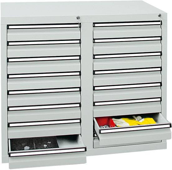 Schubladenschrank, 900x1000x500 mm, Schubladen 16x 100 mm Produktbild img2 L