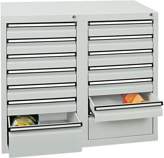 Schubladenschrank, 900x1000x500 mm, Schubladen 12x 100/2x 200 mm Produktbild img2 L