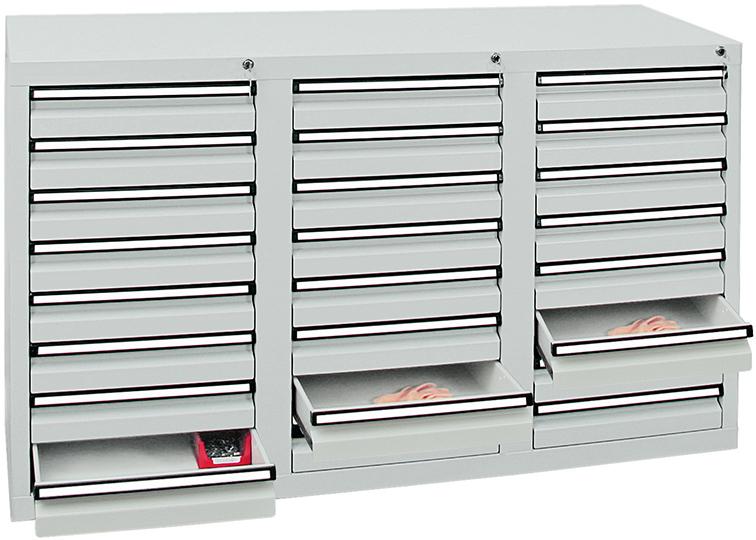 Schubladenschrank, 900x1500x500 mm, Schubladen 24x 100 mm Produktbild img2 L