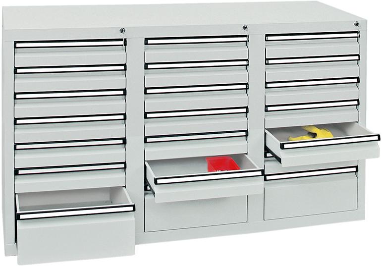 Schubladenschrank, 900x1500x500 mm, Schubladen 18x 100/3x 200 mm Produktbild img2 L