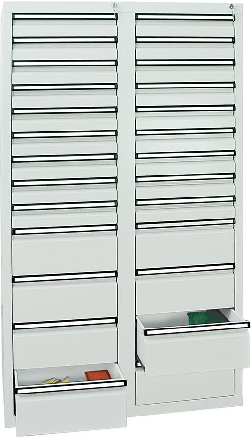 Schubladenschrank, 1800x1000x500 mm, Schubladen 18x 100/8x 200 mm Produktbild img2 L