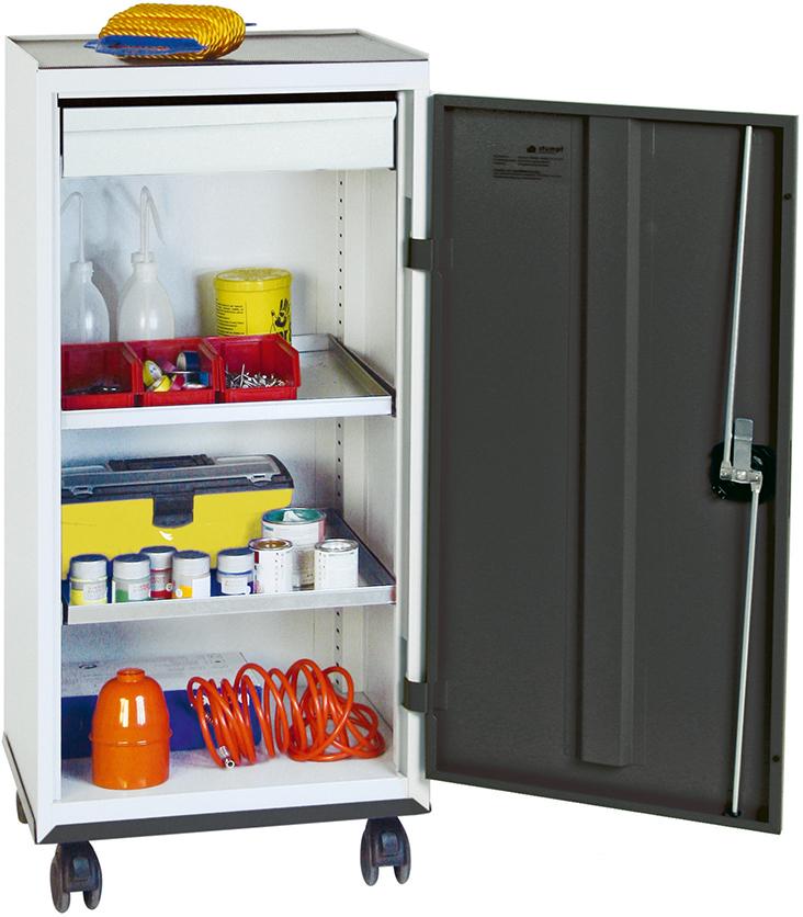 Werkzeug- und Materialschrank Serie 2000, fahrbar, 1 Schublade, 2 Fachböden Produktbild img2 L