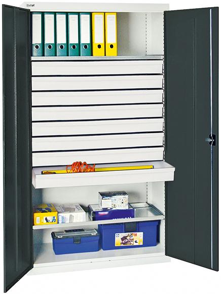Werkzeug- und Materialschrank Serie 2000, 8 Schubladen, 2 Fachböden Produktbild img2 L