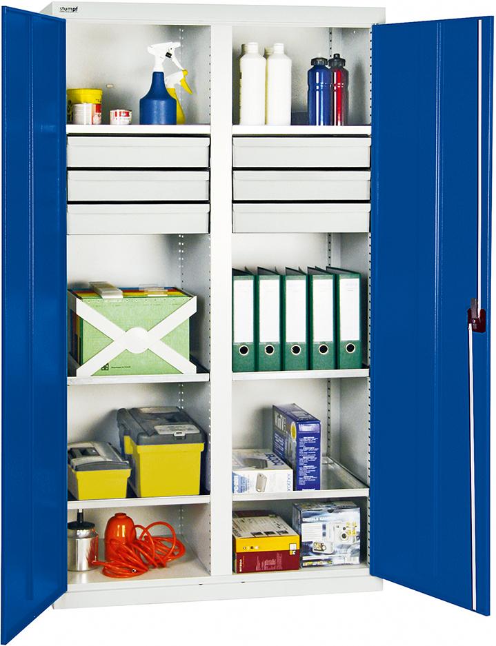 Werkzeug- und Materialschrank Serie 2000, 6 Schubladen, 6 Fachböden, Mitteltrennwand Produktbild img2 L