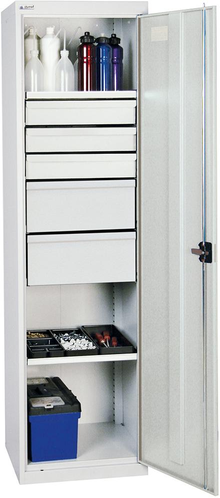 Werkzeug- und Materialschrank Serie 2000, 5 Schubladen, 2 Fachböden Produktbild img2 L