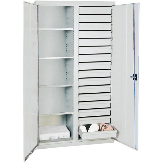 Werkzeug- und Materialschrank Serie 2000, 4 Fachböden, 16 Schubladen, Mitteltrennwand Produktbild img1 L