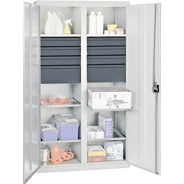 Werkzeug- und Materialschrank Serie 3000, 6 Schubladen 100 mm, 2 Schubladen 200 mm, 6 Wannenböden, Mitteltrennwand Produktbild img1 L