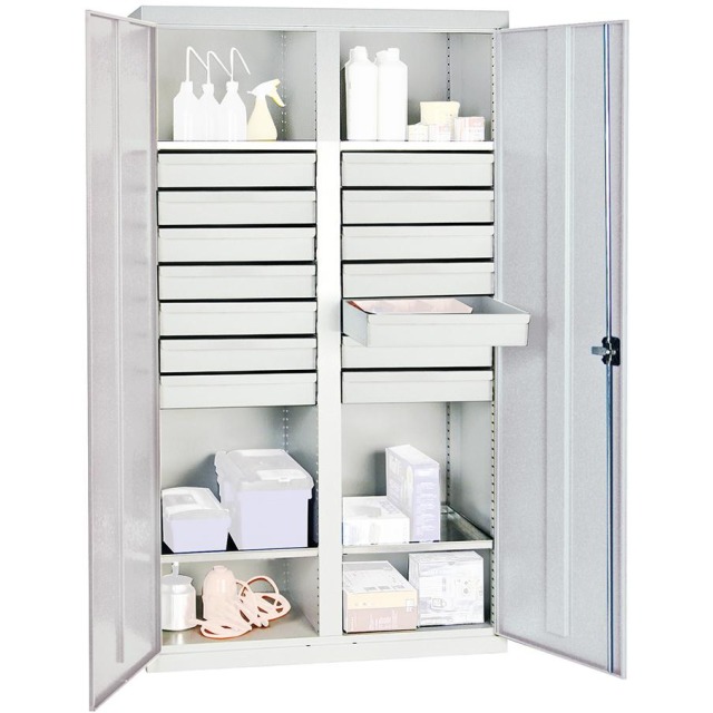 Werkzeug- und Materialschrank Serie 2000, 14 Schubladen, 4 Fachböden, Mitteltrennwand Produktbild img1 L