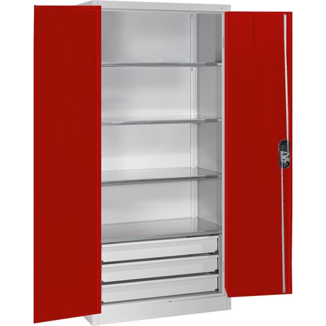 Großraum-Werkzeugschrank (RAL 7035/3003), 3 Schubladen unten Produktbild img1 L