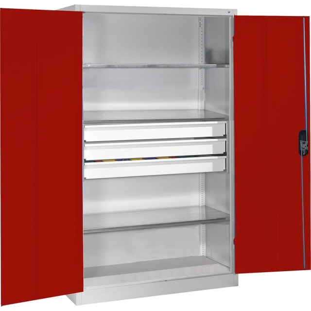 Großraum-Werkzeugschrank (RAL 7035/3003), 3 Schubladen mittig Produktbild img1 L
