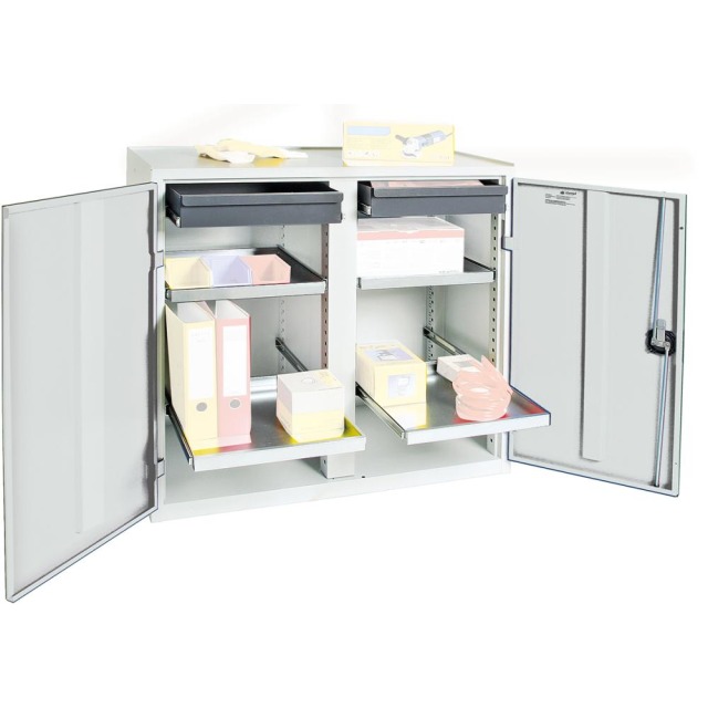 Werkzeug- und Materialschrank Serie 3000, 2 Schubladen, 4 Wannenböden und Mitteltrennwand Produktbild img1 L