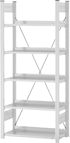 Büro-Steckregal, RAL 7035, einseitig nutzbar Produktbild img1 L