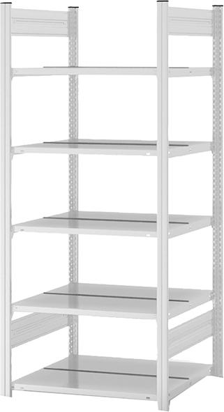 Büro-Steckregal, beidseitig nutzbar,  RAL 7035 Produktbild img1 L