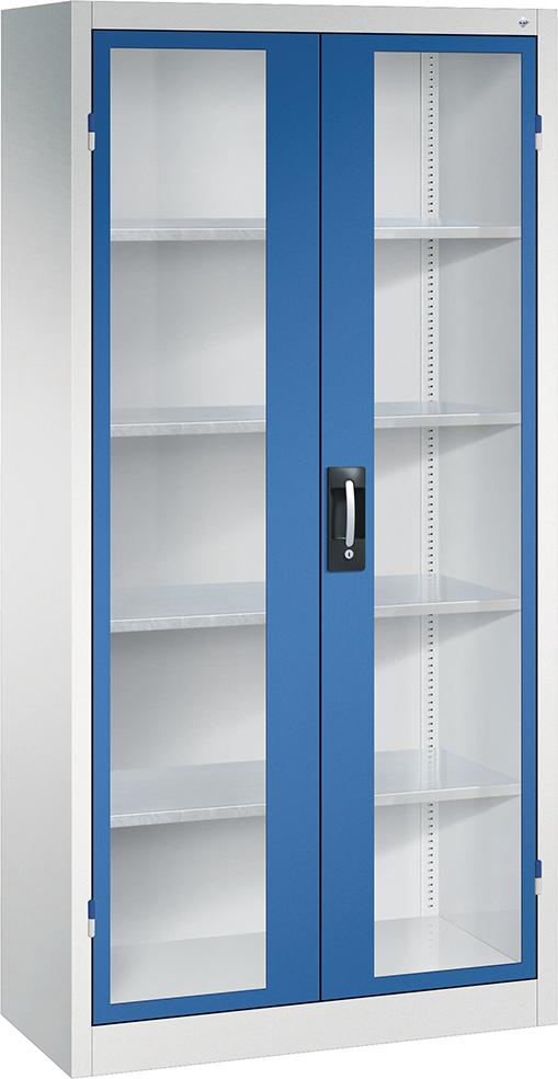 Schwerlastschrank, mit Flügeltüren, RAL 7035/5010 Produktbild img1 L