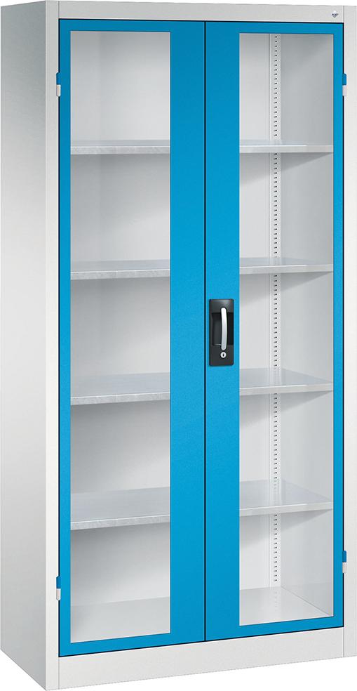 Schwerlastschrank, mit Flügeltüren, RAL 7035/5012 Produktbild img1 L