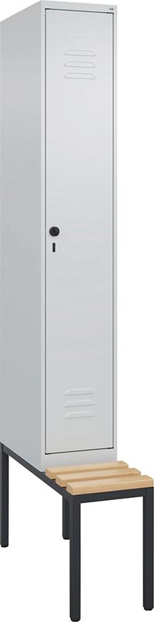 Garderobenschrank Classic PLUS mit untergebauter Sitzbank, Holzleisten Produktbild img1 L