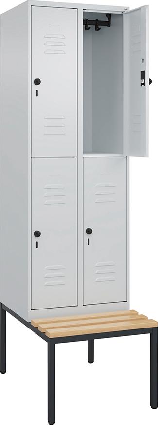 Garderobenschrank Classic PLUS, doppelstöckig, mit Sockel Produktbild img1 L