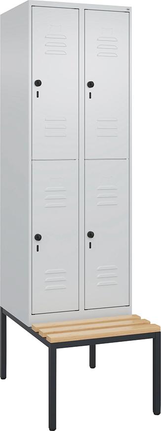 Garderobenschrank Classic PLUS, doppelstöckig, mit Sockel Produktbild img2 L