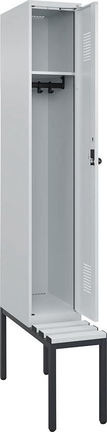 Garderobenschrank Evolo PLUS mit untergebauter Sitzbank (Kunststoffleisten) Produktbild img1 L