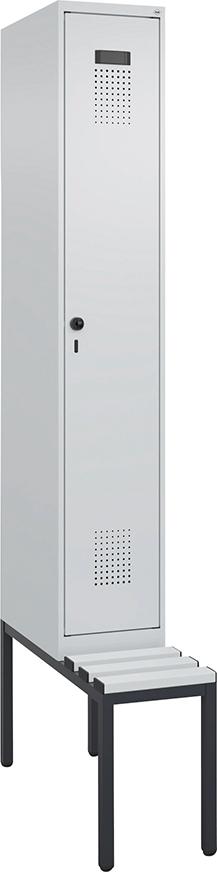 Garderobenschrank Evolo PLUS mit untergebauter Sitzbank (Kunststoffleisten) Produktbild img2 L