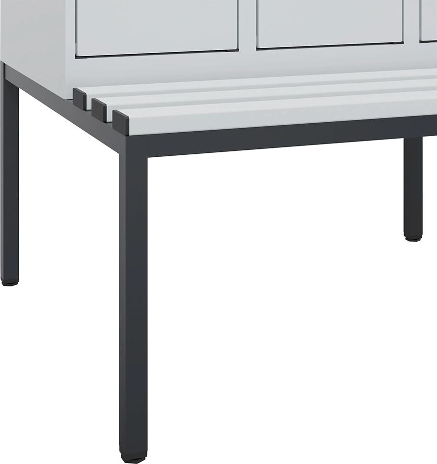 Garderobenschrank Evolo PLUS mit untergebauter Sitzbank (Kunststoffleisten) Produktbild img3 L