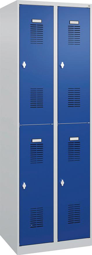 Garderobenschrank, doppelstöckig, RAL 7035/5010 Produktbild img2 L