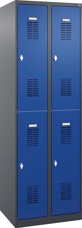 Garderobenschrank, doppelstöckig, RAL 7016/5010 Produktbild img2 L