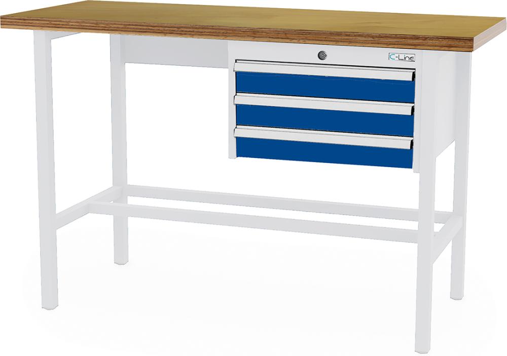 Arbeitstisch, 3 Schubladen 3x 100 mm Produktbild img2 L