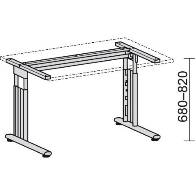 Schreibtisch Flex, C-Fuß,  HxBxT 680–820x800x800 mm Produktbild img2 L