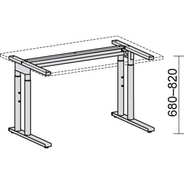 Schreibtisch C-Fuß "Pro", 680–820x1800x800/1000 mm (links) Produktbild img2 L