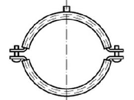 DIN 4109 Zn 57 - 61 / M 8 + M 10 Rohrschelle m. Schalldämpfung gal Zn S Produktbild
