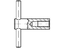 DIN 6305 Stahl 5 M 10 brüniert, fester Knebel eingepr. brün S Produktbild