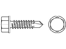 DIN 7504 Stahl K 6,3 x140 galv. verzinkt, Sechskant gal Zn S Produktbild
