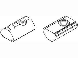 ART 87010 Muttern für T-Nuten St. gal Zn 5 mm, M 5 mit Führungssteg gal Zn K Produktbild